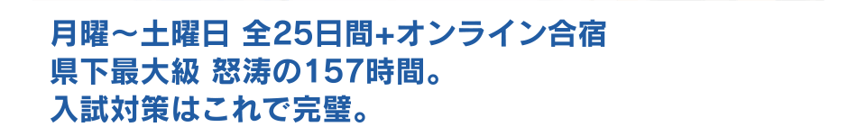 月曜?土曜日 全25日間+オンライン合宿