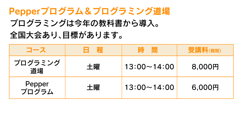 Pepperプログラム＆プログラミング道場