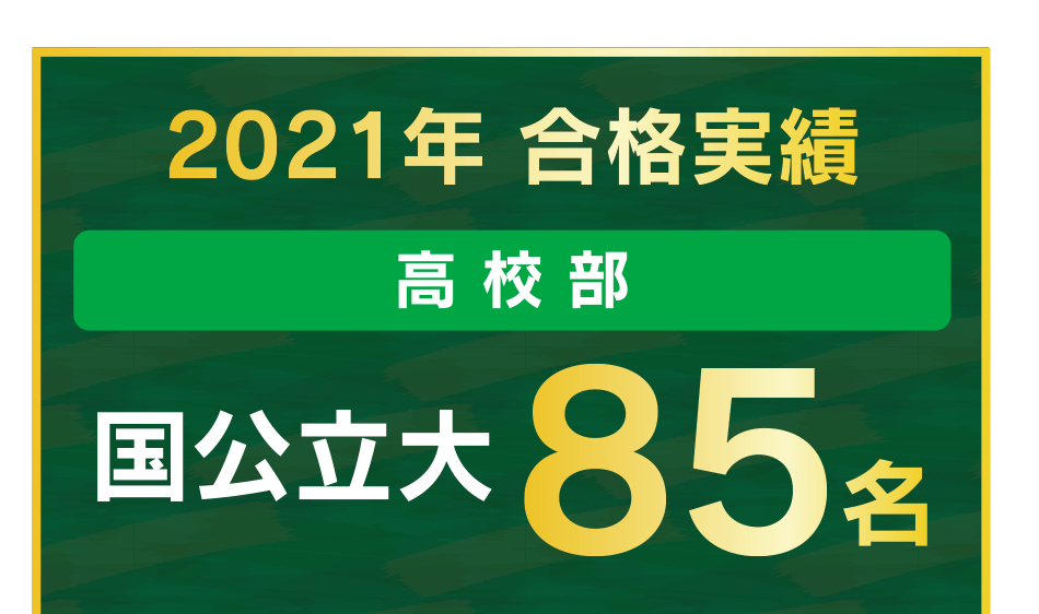 2021年 合格実績 高 校 部 国公立大 85名
