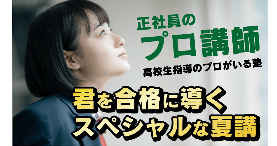 正社員のプロ講師高校生指導のプロがいる塾君を合格に導くスペシャルな夏講